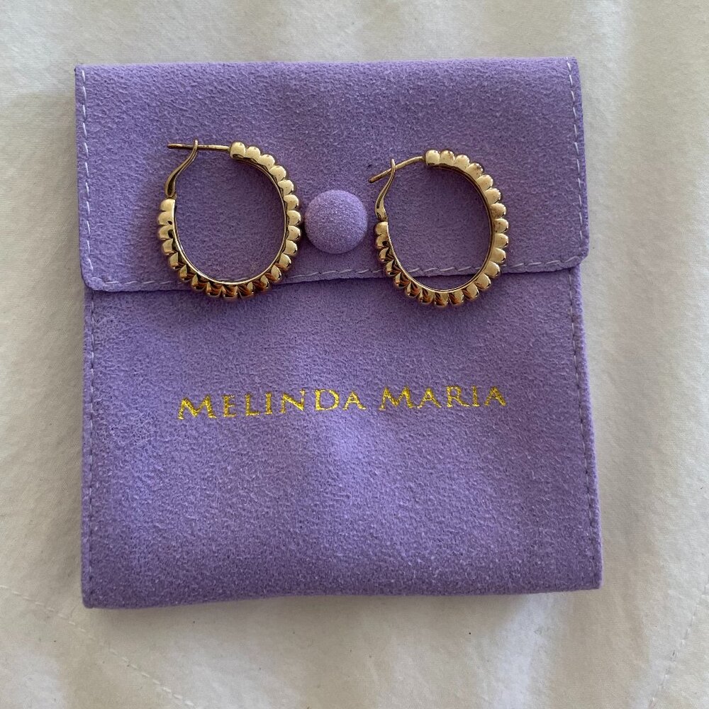 Melinda Maria Gold Hoop Earrings with Textured Design
